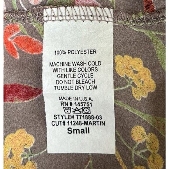 Women’s Sz Small Blouse Top Gorgeous Floral Ruffles Feminine Fairy Whimsical - Picture 7 of 8